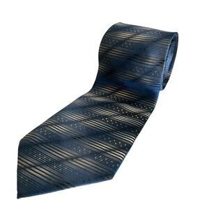 Renzo 100% Silk Tie Black Gold Gray Handmade